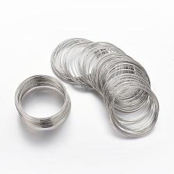 Bracelet en fil de mémoire en acier, pour la fabrication de bracelets, Sans cadmium & sans nickel & sans plomb, platine, 5.5 cm, fil: 0.6 mm (calibre 22), 2200 cercles / 1000g