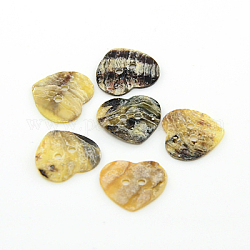 Perlmuttknöpfe, Akoya-Muschelknopf, Herz, Mischfarbe, 15x15x1.5 mm, Bohrung: 1.5 mm