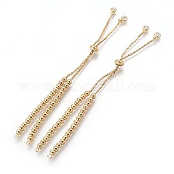 Bracelets en laiton faisant, Bracelets coulissants, avec zircons, or, 10-1/2 pouce (26.8 cm), Trou: 1.6mm