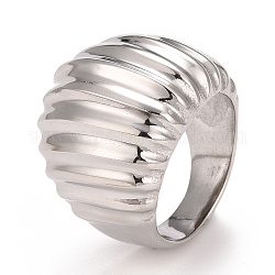304 strukturierter klobiger Ring aus Edelstahl für Damen, Edelstahl Farbe, uns Größe 7 1/4 (17.5mm)