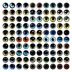 Craft Glass Doll Eyes, Stuffed Toy Eyes, Half Round, Mixed Color, 14mm, about 100pcs/bag
