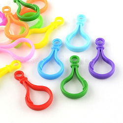 Accessoires de fermoir porte-clés en plastique opaque en forme d'ampoule en forme de bulbe, couleur mixte, 51x25x5.5mm, Trou: 6mm
