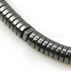 Non magnetici perle ematite sintetico fili, perline Heishi, Rotondo piatto / disco, nero, 3x1mm, Foro: 1 mm