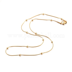 304 de acero inoxidable collares de cadena de serpiente redonda, de abalorios redondas y broches pinza de langosta, dorado, 16.53 pulgada (42 cm), 1mm
