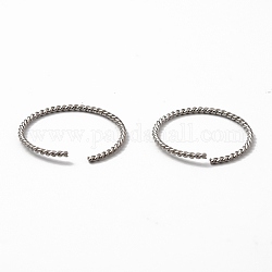 304 in acciaio inox anelli di salto aperto, anello di torsione, colore acciaio inossidabile, 18.6x1mm, diametro interno: 17mm