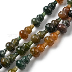 Natural Indian Agate Beads Strands, Gourd, 17.5~18.5x9.5~10mm, Hole: 1.2mm, about 23~24pcs/strand, 16.14~16.34 inch(41~41.5cm)