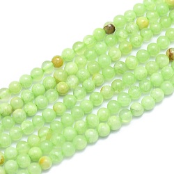 Natürliche weiße Jade perlen Stränge, Nachahmung grüner Calcit rund, gefärbt, 4 mm, Bohrung: 0.7 mm, ca. 86 Stk. / Strang, 15.55 Zoll (39.5 cm)