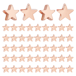 Элитные латунные бусины pandahall, звезда, розовое золото , 7.5x8x3 мм, отверстие : 1.6 мм, 60 шт / коробка