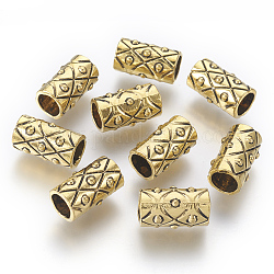 Perline in lega stile tibetano, tubo, oro antico, piombo & cadimo libero, 17x10mm, Foro: 7 mm