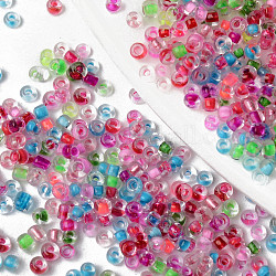 12/0 Perlas de semillas de vidrio, colores dentro transparentes, agujero redondo, redondo, color mezclado, 12/0, 2~2.5x1.5~2.5mm, agujero: 0.7 mm, aproximamente 44000 unidades / bolsa, aproximamente 450 g / bolsa