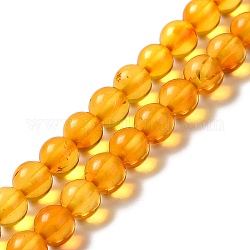 Perles d'ambre naturel brins, ronde, 4.5mm, Trou: 0.5mm, Environ 89 pcs/chapelet, 15.67'' (39.8 cm)