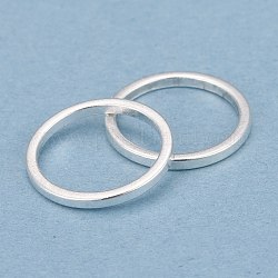 Anillos de enlace de latón, Plateado de larga duración, anillo redondo, 925 plata esterlina, 12x1mm, diámetro interior: 10 mm