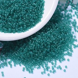 Perline miyuki delica, cilindro, perline giapponesi, 11/0, (db1268) verde acqua caraibica trasparente opaca, 1.3x1.6mm, Foro: 0.8 mm, su 2000pcs / bottiglia, 10 g / bottiglia