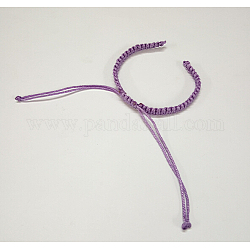 Création de bracelets de corde en nylon tressée, support violet, 145~155x5x2mm, Trou: 2~4mm