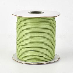 Cordón de poliéster encerado coreano ecológico, verde amarillo, 2mm, aproximamente 90yards / rodillo (80 m / rollo)