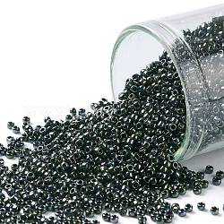 Cuentas de semillas redondas toho, Abalorios de la semilla japonés, (89) musgo metálico, 15/0, 1.5mm, agujero: 0.7 mm, aproximamente 3000 unidades / 10 g