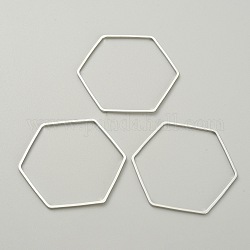 Сплав связи rings, платина, шестиугольник, 40x35x1 мм, внутренний диаметр: 38x33.5 мм