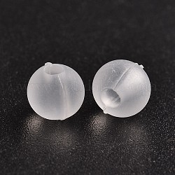 Transparent Acrylic Beads, Round, Frosted, Clear, 6mm, Hole: 1.8mm, about 4000pcs/500g