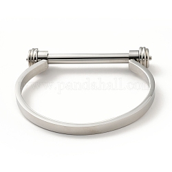 304 brazalete de tornillo de barra en forma de D de acero inoxidable, brazalete de herradura grillete para hombres mujeres, color acero inoxidable, diámetro interior: 1-7/8x2-3/8 pulgada (4.85x6.1 cm)