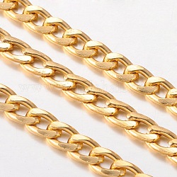 Cadena de aluminio retorcido, sin soldar, sin plomo y níquel, oxidado en oro, tamaño: aproximamente la cadena: 9 mm de largo, 5 mm de ancho, 1.5 mm de espesor