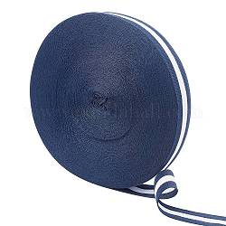 Flach gestreifte Grosgrain-Polyesterbänder, Gurtzeug Nähzubehör, marineblau, 25 mm