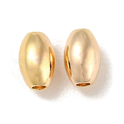 Abalorios de latón, oval, real 18k chapado en oro, 5x3mm, agujero: 1 mm