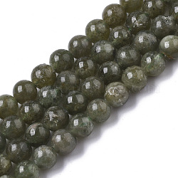 Естественный зеленый апатит бисер пряди, круглые, 6 мм, отверстие : 0.9 мм, около 66 шт / нитка, 15.75 дюйм (40 см)