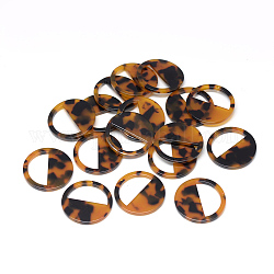 Pendenti in cellulosa acetato (resina), motivo tartaruga, rotondo e piatto, goldenrod, 28.5x28.5x2.5mm, Foro: 1.5 mm