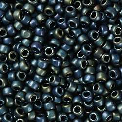 Toho perles de rocaille rondes, Perles de rocaille japonais, (84f) Frost métallique iris vert / marron, 8/0, 3mm, Trou: 1mm, environ 10000 pcs / livre