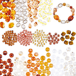 PandaHall Elite 390Pcs 15 Style Transparent Acrylic Beads, Mixed Shapes, Mixed Color