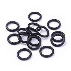 Gummi-O-Ring-Anschlüsse, Verknüpfung Ring, Schwarz, ca. 13 mm Durchmesser, 2 mm dick, 9 mm Innen Durchmesser
