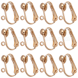 SUNNYCLUE 1 Box 46Pcs Earrings Converter Clip on Earrings Findings Gold Brass Ear Clips Bulk Non Pierced Earring Converters for Jewelry Making Accessories Women DIY Dangle Earrings Craft Supplies
