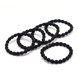 Accessoires de cheveux de fille, Élastiques à cheveux en fibre de fils de nylon, Porte-queue de cheval, noir, 47mm