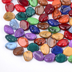 Perles acryliques, style de pierres fines imitation, pépites, couleur mixte, 16.5x13x6mm, Trou: 1.4mm