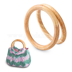 Superfindings 2 pz manici per borse in legno, accessori per la sostituzione della borsa, anello rotondo, grano, 11.3x1.2cm, diametro interno: 8.8 cm