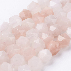 Chapelets de perles en aventurine rose naturel, facette, ronde, 10x9mm, Trou: 1.2mm, Environ 38 pcs/chapelet, 15.3 pouce (39 cm)