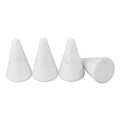 Présentoir à anneau en porcelaine, cône, blanc, 1-1/8x2 pouce (3x5 cm)