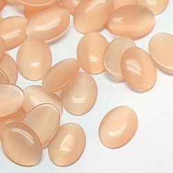 Cat Eye Cabochons, Oval, Bisque, 20x15x4mm