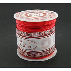 Cuerda de rosca de nylon, material de diy para la fabricación de la joya, rojo, 1mm, alrededor de 38.27 yarda (35 m) / rollo