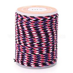 Cordón de polialgodón de 4 capa, cuerda de algodón macramé hecha a mano, para colgar en la pared de cuerda, diy artesanal hilo de tejer, colorido, 1.5mm, alrededor de 4.3 yarda (4 m) / rollo