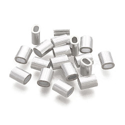 Ovale Aluminiumhülsenklemmen, für Drahtseilpressklammer, Edelstahl Farbe, 5x4x3 mm, Bohrung: 1x2 mm