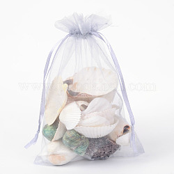Sacs-cadeaux en organza avec cordon de serrage, pochettes à bijoux, fête de mariage cadeaux de noël sacs-cadeaux, gris clair, 20x15 cm