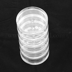 Kunststoff-Kügelchen Container, Runde, 5 Fläschchen, Transparent, 7x13.3 cm, Kapazität: 15 ml (0.5 fl. oz), 5 Fläschchen/Set