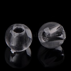Perles en acrylique transparente, ronde, blanc, environ 4 mm de diamètre, Trou: 1 mm, environ 14000 pcs/500 g