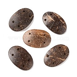 Boutons de noix de coco avec 4-trou, ovale, brun coco, 25~26x39.5~40x5~5.5mm, Trou: 3mm