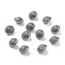 Rondes plat perles acryliques anciennes, argent antique plaqué, 15x14x11.5mm, Trou: 2mm