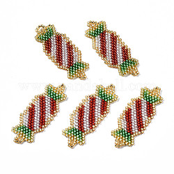 Miyuki & toho perline giapponesi, Collegamenti fatti a mano, caramella, rosso scuro, 36x14.5x2mm, Foro: 1.8 mm