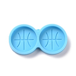 Спортивные силиконовые Молды, Молды для литья смолы, для изготовления ушных шпилек, баскетбольный узор, 20x37x5 мм, внутренний диаметр: 16.5 мм