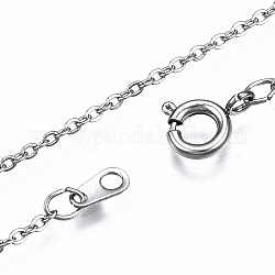 304 Stainless Steel Cable Chain Necklaces, with Spring Ring Clasps, Stainless Steel Color, 18.11 inch(46cm)