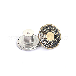 Épingles à boutons en alliage pour jeans, boutons nautiques, Accessoires de vêtement, ronde, bronze antique, 17mm